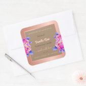Floral Roos Gold Beige Productverpakkingslabels Vierkante Sticker (Envelop)
