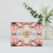 Floral Roos Gold Blush Pink Waterverf Weddenschap Briefkaart (Staand voorkant)