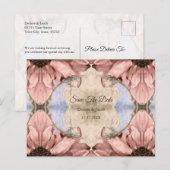 Floral Roos Gold Blush Pink Waterverf Weddenschap Briefkaart (Voorkant / Achterkant)