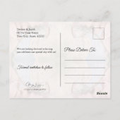 Floral Roos Gold Blush Pink Waterverf Weddenschap Briefkaart (Achterkant)