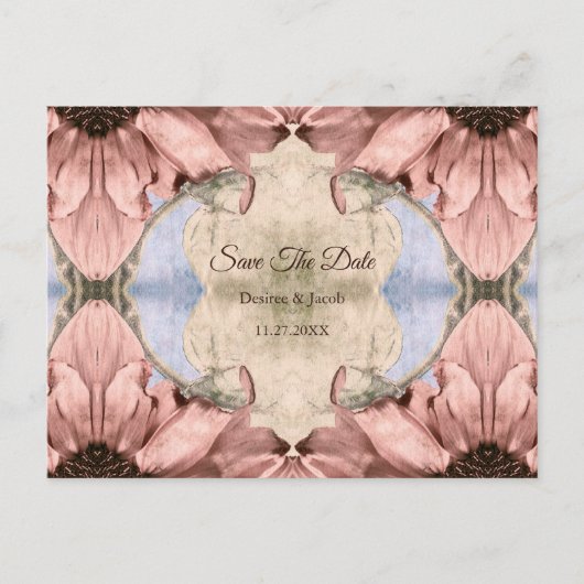 Floral Roos Gold Blush Pink Waterverf Weddenschap Briefkaart (Voorkant)
