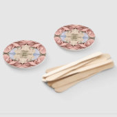 Floral Roos Gold Blush Pink Waterverf Weddenschap Handwaaier (Niet-gemonteerd)