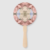 Floral Roos Gold Blush Pink Waterverf Weddenschap Handwaaier (Voorkant)