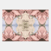 Floral Roos Gold Blush Pink Waterverf Weddenschap Inpakpapier Vel (Voorkant 3)