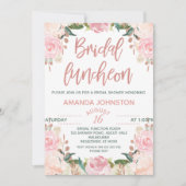 Floral Roos Gold Bridal Luncheon Kaart (Voorkant)