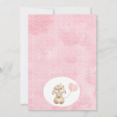 Floral Roos Gold Bunny 1st Birthday Uitnodiging (Achterkant)