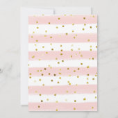 Floral Roos Gold Bunny Birthday Invitation Kaart (Achterkant)