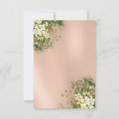 Floral Roos Gold Copper Metallic Blush Parly Mint Kaart (Achterkant)