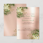 Floral Roos Gold Copper Metallic Blush Parly Mint Kaart (Voorkant / Achterkant)