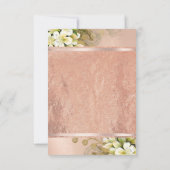Floral Roos Gold Copper Metallic Blush Parly VIP Kaart (Achterkant)