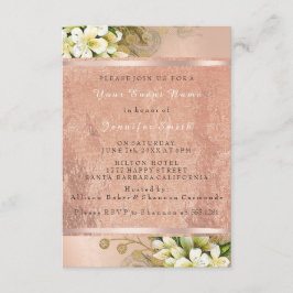 Floral Roos Gold Copper Metallic Blush Parly VIP Kaart