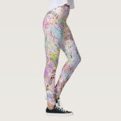 Floral Roos Gold Decoupage Voed Butterfly Script Leggings (Rechts)