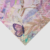 Floral Roos Gold Decoupage Voed Butterfly Script Tissuepapier (Detail)