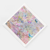 Floral Roos Gold Decoupage Vogels Vlinderscript Servet (Hoek)