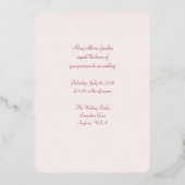 Floral Roos Gold Folie Uitnodiging (Achterkant)