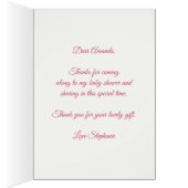 Floral Roos Gold Glitter Baby shower Dank u (Binnen (Rechts))