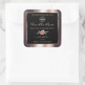 Floral Roos Gold Glitter Black Product Labels Logo (Tas)
