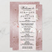 Floral Roos Gold Glitter - Programma (Voorkant / Achterkant)