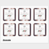 Floral Roos Gold Glitter White Product Labels Logo (Vel)