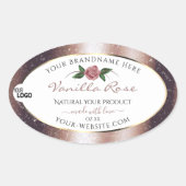 Floral Roos Gold Glitter White Product Labels Logo (Voorkant)