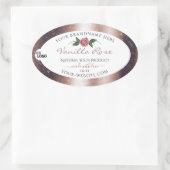 Floral Roos Gold Glitter White Product Labels Logo (Tas)