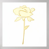 Floral Roos Gold Golden Elegant Spring Summer Gift Folie Afdrukken (Voorkant)