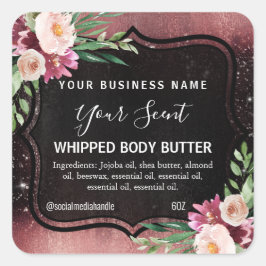 Floral Roos Gold Lijst Body Butter Labels