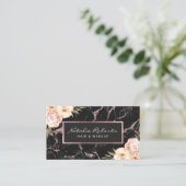  Floral Roos Gold Marble Beauty Salon & Spa Visitekaartje (Staand voorkant)