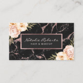  Floral Roos Gold Marble Beauty Salon & Spa Visitekaartje (Voorkant)