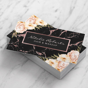 Floral Roos Gold Marble Beauty Salon & Spa Visitekaartje