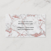  Floral Roos Gold Marble Makeup Artist Visitekaartje (Achterkant)