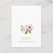 Floral Roos Gold modern Ketting beeldscherm Visitekaartje (Achterkant)