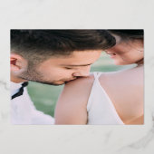 Floral Roos Gold Photo Weddenschap Hartelijk dank Folie Uitnodiging (Achterkant)