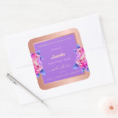 Floral Roos Gold Product Packaging Labels Paars (Envelop)
