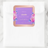 Floral Roos Gold Product Packaging Labels Paars (Tas)