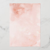 Floral Roos Gold Quinceanera Folie Uitnodiging (Achterkant)