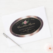 Floral Roos Gold Soft Glitter Black Product Labels (Envelop)