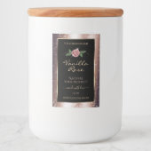 Floral Roos Gold Soft Glitter Black Product Labels Voedselcontainer Etiket (Voorkant)