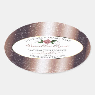 Floral Roos Gold Soft Glitter White Product Labels