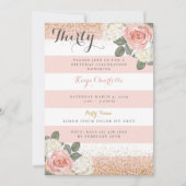 Floral Roos Gold verjaardagsuitnodiging voor vrouw Kaart (Voorkant)