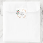 Floral Roos Gold Vrijgezellenfeest Roze wit Vierkante Sticker (Tas)