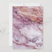 Floral Roos Goud Roze Marmeren bruiloft Vrijgezell Kaart (Achterkant)