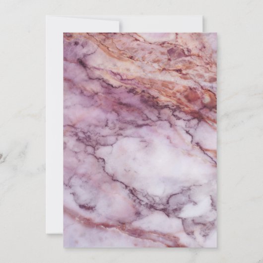 Floral Roos Goud Roze Marmeren bruiloft Vrijgezell Kaart (Achterkant)