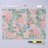 Floral roos goudpolka stip bloempatroon tissuepapier (Craft)