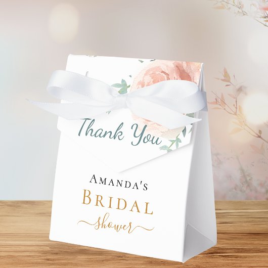 Floral roos goudroze Vrijgezellenfeest bedankt Bedankdoosjes