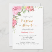 Floral Roos Greenery Gold Vrijgezellenfeest Kaart (Voorkant)