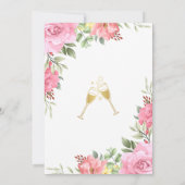 Floral Roos Greenery Gold Vrijgezellenfeest Kaart (Achterkant)