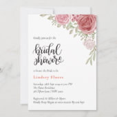 Floral Roos Greenery Waterverf Vrijgezellenfeest Kaart (Voorkant)