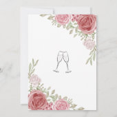 Floral Roos Greenery Waterverf Vrijgezellenfeest Kaart (Achterkant)