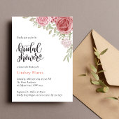 Floral Roos Greenery Waterverf Vrijgezellenfeest Kaart